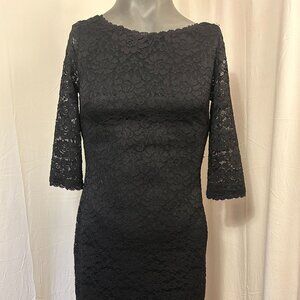 Black Lace Formal Laundry By Shelli Segal Dress (Size 8)